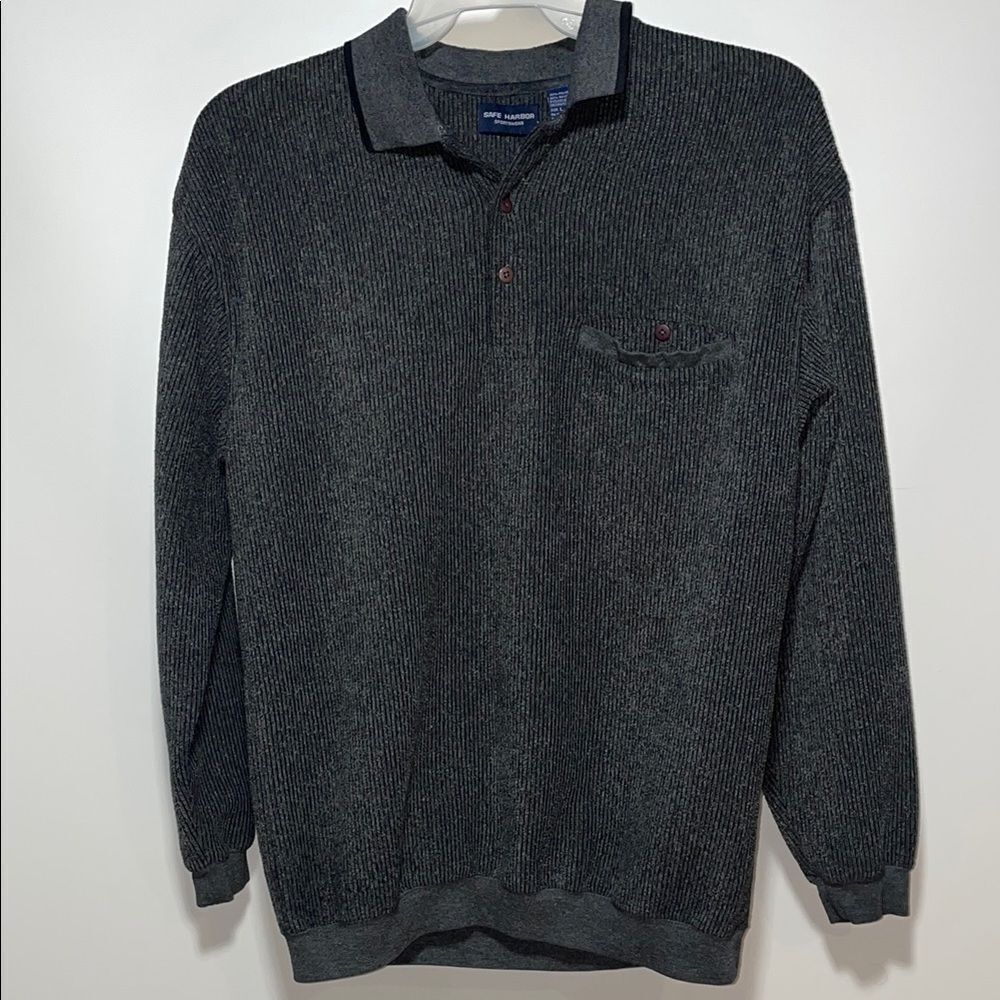 Safe harbor gray polo pullover